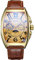 SEWOR Luxury Tourbillon Herren Mondphase automatische mechanische Armbanduhr Lederband Glasbeschichtung blau (Goldgelb)