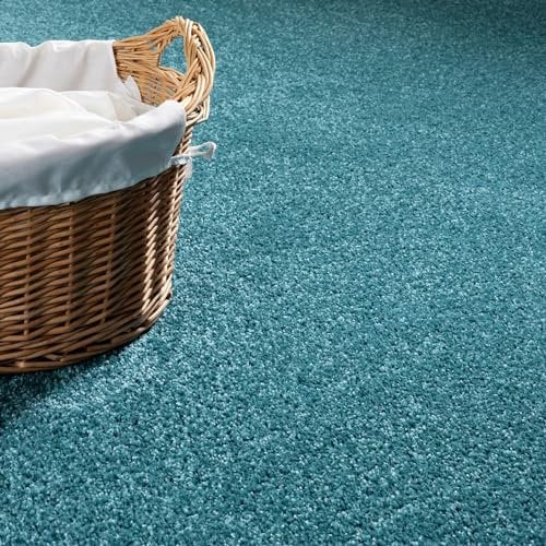 Steffensmeier Teppichboden Cambridge | Meterware Auslegware Wohnzimmer Schlafzimmer Kinderzimmer | türkis | 200x200 cm