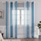 MIULEE Gardinen Gestreift Transparent mit Ösen, Voile Vorhänge Wohnzimmer Modern 2er Set, Vorhang Schlafzimmer Transparent mit Blau Weiss Gestreift Muster, Vorhang Halbtransparent Streifen 140X225 cm
