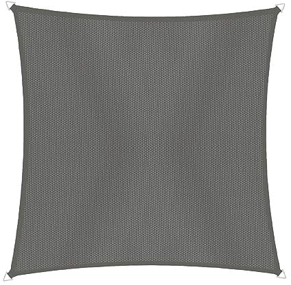 Windhager Sonnensegel Cannes Quadrat 4 x 4 m (gleichschenkelig), Sonnenschutz für Garten & Terrasse, UV- und witterungsbeständig, anthrazit