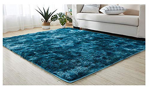 Faux Lammfell Schaffell Teppich Flauschig Nachahmung Wolle Teppich Longhair Fell Extra Weich Hochflor Teppich Optik Gemütliches Schaffell Bettvorleger Sofa Matte Wohnzimmer Teppich,Blau2,100x200