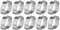 Colliers de serrage, clip de tuyau, attache de tuyau, 10 pièces collier de serrage à deux oreilles en acier inoxydable plaqué zinc 5-23 mm pour tube de tuyau d'essence Fule(13-15Mm)