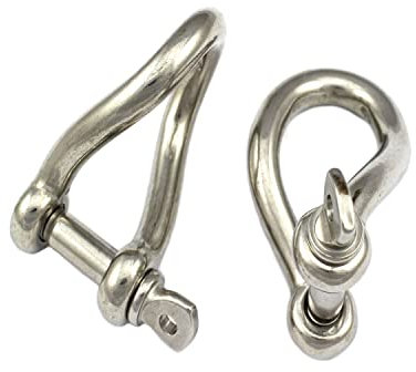 2 Schäkel 6mm gedreht Edelstahl A4 Twisted shackle Rundschäkel