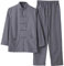Chinois Traditionnel Manches Longues Tang Costume Kung Fu Uniforme Chemise pour Hommes Kung Fu Veste Pantalon, Coton Pur Tai Chi Uniforme, Hanfu Kung Fu Wing Chun Ch grey2-L