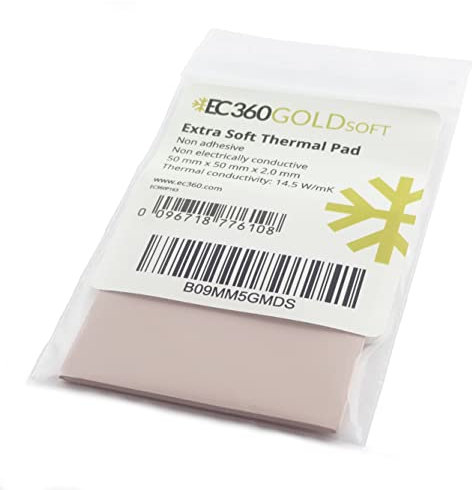 EC360® Gold Soft 14,5W/mK Wärmeleitpad (50 x 50 x 2,0 mm, Soft)