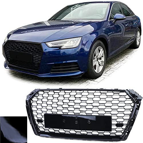 Waben Sport Kühlergrill ohne Emblem Schwarz Glanz für Audi A4 B9 8W 15-19
