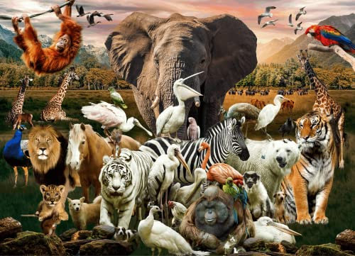 Brain Tree - Animals 500 Piece Puzzles for Adults: With Droplet Technology for Anti Glare & Soft Touch