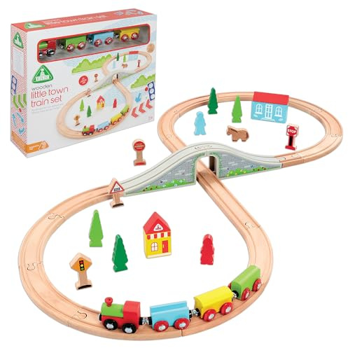 Early Learning Centre – Städtchenzug aus Holz – fantasievolles Spieleisen-Set für Kinder ab 3 Jahren