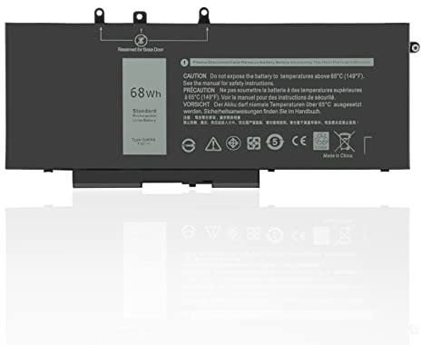 Exmate Batterie GJKNX GD1JP 0GD1JP pour Dell Latitude 5280 5480 5490 5580 5590 Series,Dell Precision 15 3520 3530 Series [7.6V 68Wh] (Non Compatible avec 11.4V)