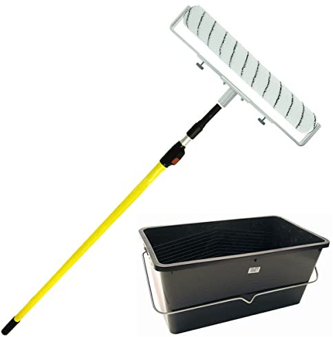 Manchon de peinture en microfibre, tige d'extension, écousse, cadre à double bras de 30,5 à 45,7 cm