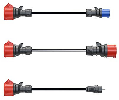 go-e Adapterset für Gemini Flex 11 kW Ladestation auf CEE rot 32A / CEE blau 16 A / 230V Haushaltssteckdose