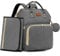 ROSEGIN Wickeltasche Rucksack Großer Wickelrucksack mit Wickelunterlage, Isoliertaschen & Kinderwagenbefestigung, Wasserdicht & Leicht, Babytasche für Mama und Papa, Dunkelgrau