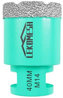 Punta per Trapano Diamantata 40MM Punta a Tazza per Porcellana Ceramica Piastrella Marmo Granito Pietra Quarzo- Filettatura M14 per Smerigliatrici Angolari LEKOMESH