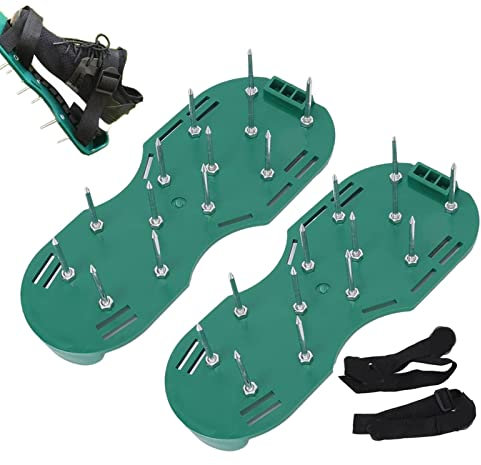 Truejoy Scarpe da aeratore per erba | Ringiovanisci il tuo prato con punte corte da 1,65 | Scarpe pre-assemblate per ringiovanire il tuo prato