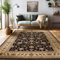 SIMPEX Orientalischer Teppich Wohnzimmer, Schlafzimmer, Esszimmer, Läufer, Flur Boho Teppich Kurzflor Weich 12 mm Carpet Orient, Schwarz, 300 x 400 cm