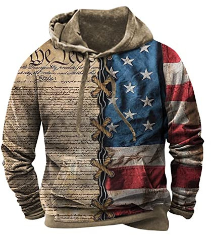 KONG JIMFAN Hoodie Herren Mode T Shirt Mit Kapuze Herren Mit Kordel Hoodie Pullover Herren Motorrad Pullover Sweatshirt Mit Kapuze Aesthetic Hoodie,Brown,M