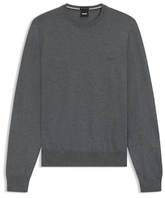 BOSS Herren Botto-L Regular-Fit Pullover aus Schurwolle mit Logo-Stickerei