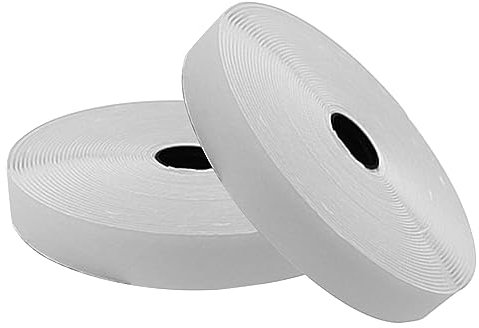 2 Bände Klettband, 10mx20mm Klettband Selbstklebend Extra Stark mit Klettverschluss,Selbstklebendes Befestigungsband,Extra Stark Klettband Zur Aufnahme von Fernbedienungen,Fotos,Vorhängen(Weiß)