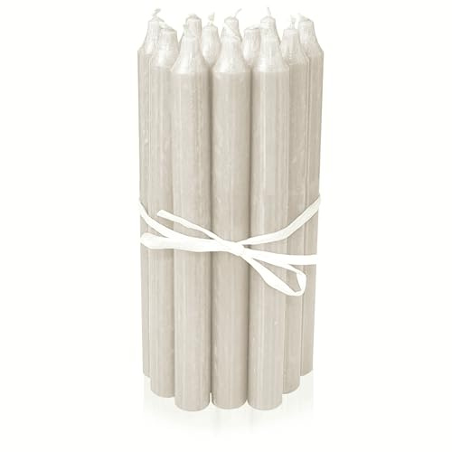 LUMELY dänische Premium Stabkerzen Weiß 12er Pack, Höhe 18cm, Ø 2,2cm, Brenndauer ca. 8 Stunden, zylindrische Leuchterkerzen, Deko Kerzen Set, Kerzen Skandinavisch