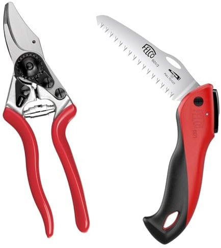 FELCO Model 6 Compact Set - Small Hand secateurs and Folding Pruning Saw