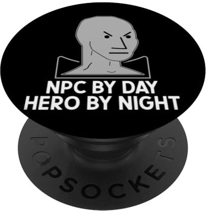 NPC by Day, Hero by Night Nicht spielbarer Charakter PopSockets mit austauschbarem PopGrip