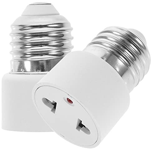 Warmhm 2St E27 Steckdosenadapter - Intelligenter Adapter Für Glühbirne Zur Steckdose - Umwandlung Der Lichtsteckdose in Steckeradapter E27 Birne Lampenfassung Adapter Austausch