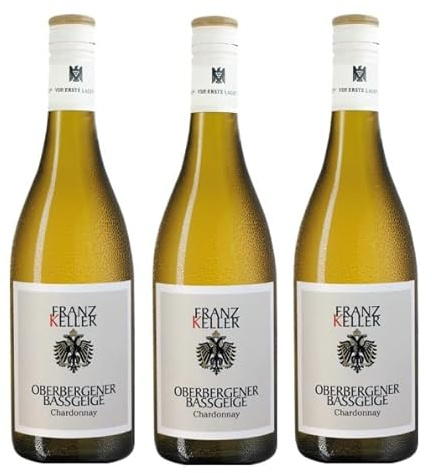 3x 0,75l - 2023er - Franz Keller - Schwarzer Adler - Oberbergener Bassgeige - Chardonnay - VDP.Erste Lage - Qualitätswein Baden - Deutschland - Weißwein trocken
