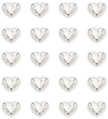 20PCS Silver Fridge Magnets Cute Diamond Love Heart Refrigerator Magnets, Decorative Magnets for Whiteboard Cabinet Locker, Lovely Magnets for Classroom Home Kitchen Office Decor