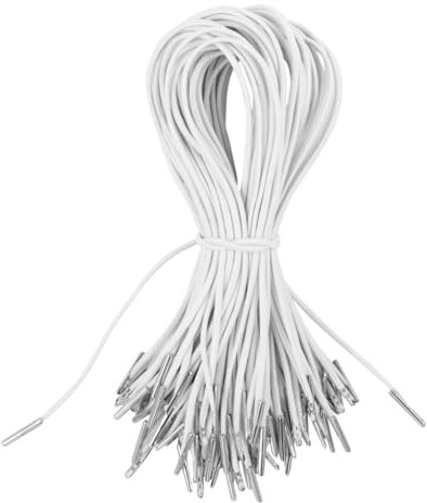 Operitacx Lot de 50 cordons élastiques ronds pour masque avec attaches en métal barbelé