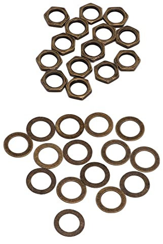 Kit Rondelle per Dadi per Chitarra M9 Rondella per Jack per Chitarra Filettatura Femmina Dadi e Rondelle per Potenziometro per Chitarra Elettrica (Bronzo)