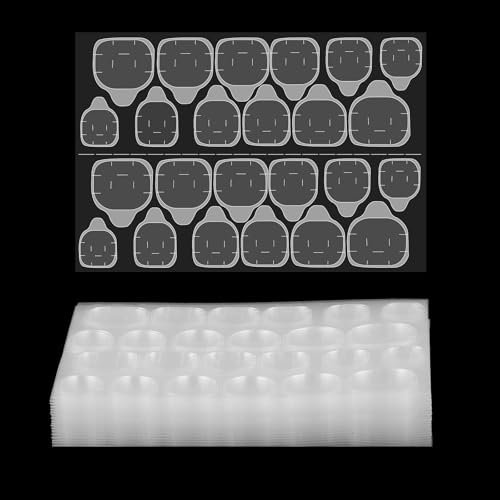 Dimeho 1200 Pcs Clear False Nail Glue Sticker Nail Adhesive Tabs Waterproof Breathable Glue Tabs Double-sided Strong Sticky Jelly Sticker Flexible Nail Glue Tabs for Manicure Women Girls (50 Sheets)