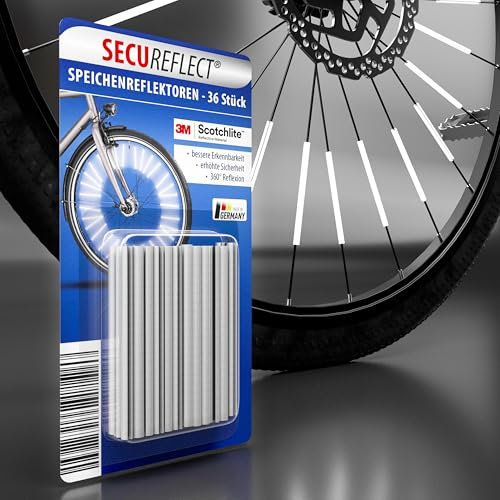 SECUREFLECT Speichenreflektoren | Original 3M™-Scotchlite | StVZO-zugelassen | maximal sichtbar | erhöhte Fahrrad Sicherheit | 360° Reflexion – einfache Montage | Alternative zu Katzenaugen Fahrrad