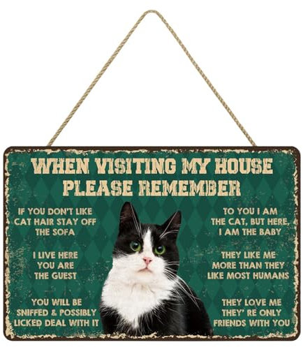 Cartel de bienvenida de gato | Placa decorativa Coffee Club Welcome de madera | Vintage Gatzen-Wandschilder, Küchen-Katzenschilder für Erwachsene Kaffeelliebhaber, Kinder Frauen dekorative
