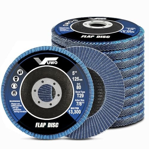 vuwo Flap Discs - 10 pack Zirconia Flap Disc 60 Grit 115mm Premium Abrasives for Type 29 Zirconia Abrasive Grinding Wheel Angle Grinder and Flap Sanding Disc
