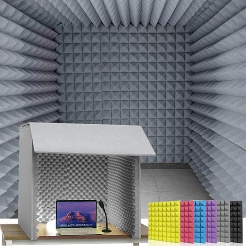 SNBGRYE Portable Recording Studio Box, With Noise Reduction, Foldable Tabletop Home Recording Studio, For Voice Podcast, Tabletop, Microphone Soundproofing Foam Board,A