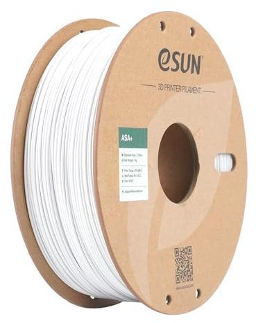 eSUN ASA+ Filament 1.75mm, Wetterbeständiges 3D Drucker Filament, 1KG Spule (2.2 LBS) 3D Druck Materialien für 3D Drucker, Kaltes Weiß