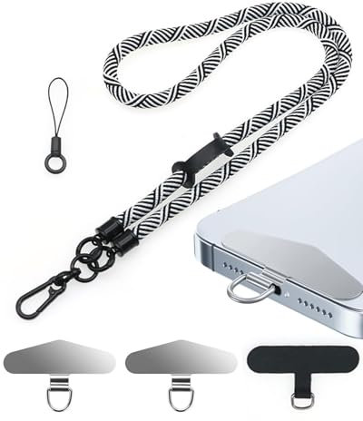 BPTRKOM 2 Stück handy lanyard Universalpads- Edelstahl Multifunktionales Handy-Lanyard-Patch,Wird mit handy lanyard, Telefon-Patch für die meisten Smartphones(Silber)