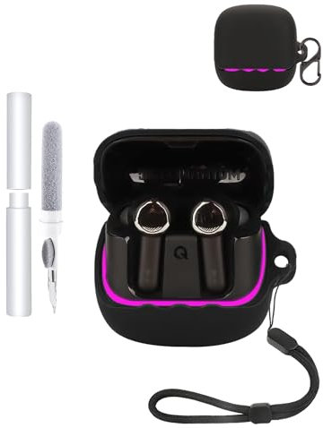 Silikon-Schutzhülle für JBL QUANTUM BEAM TWS Earbuds – langlebige und umweltfreundliche Bluetooth-Kopfhörerabdeckung mit präzisen Löchern – Schwarz