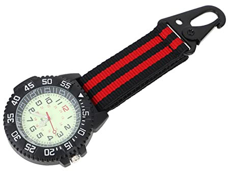 PACKOVE sportliche Taschenuhr im Freien Uhren für Männer hängende Karabineruhr Kette spangenuhr Outdoor Uhr wanderrucksäcke Backpacker-Taschenuhr Taschenuhr mit Karabiner Zinklegierung rot