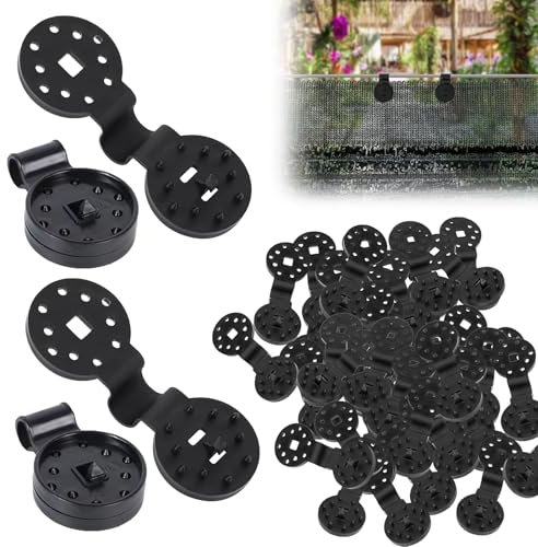 Attache Brise Vue 100 Pièces, Clip Spécial avec Œillet, Clips de Fixation pour Bache Noir, Anti-Oxydation Fixation Brise Vue, Pinces en Plastique de Tissu D'ombre pour Filet D'ombrage Tissu Coupe-Vent