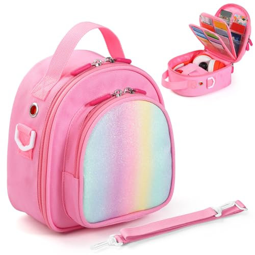 AZURAOKEY Case for Yoto Mini (2024 Edition) - Travel Storage Bag with Card Holder for Up to 30 Cards, Protective Case with Shoulder Strap for Audio Music Player & Headphone Accessories