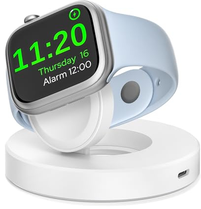 Elebase 5W for Apple Watch 11 Charger Puck, USBC Fast Charging Dock iWatch | Foldable Applewatch Charging Cable Adapter,TypeC Magnetic Wireless Charger Stand for i Watch Series 10 9 8 7 6,Ultra SE 3 2 1