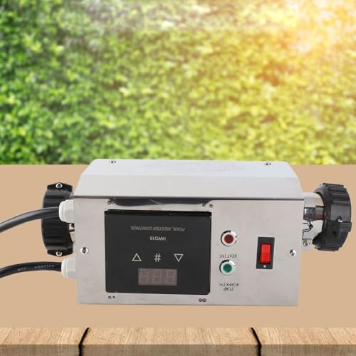 Haofy Poolheizung, Digitaler Thermostat, Edelstahl, 2 KW, Temperaturregelung für Kleine Spas und Pools (US-Stil)