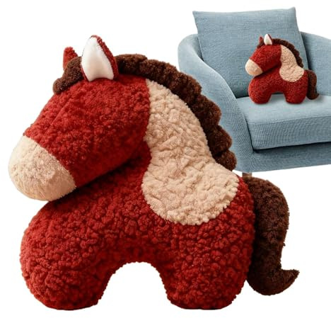 Glugahrif 2026 Jouet en Peluche Cheval | Adorable À Câliner - Jouet en Peluche Cheval Chinois,pour Amis Anniversaire Noël Célébration Maison Chambre D'Fête