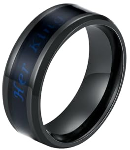HUANGBONIG 2 Stück – Titan King Queen Polierter Ring Paare Persönlichkeitsschmuck, 6#, Metall