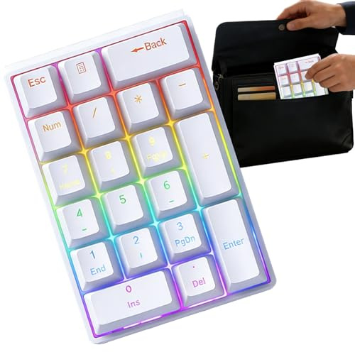 Wired Number Pad, Mechanical Multi-Functional Plug-In Keypad, Computer Number Keypad for Laptop, PC, Desktop for Accountants, Financial Analysts, Programmers, Bookkeepers, Office, Professional Use
