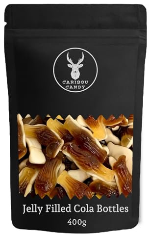 Cola Bottles Jelly Filled Sweets 400g – Cola Flavour Gummy Bottles with Juicy Jelly Centre – In a Resealable Pouch – Perfect for Sharing & Movie Nights