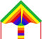 HQ Ecoline Simple Flyer Rainbow 85cm Kinderdrachen Flugdrachen Einleiner Drachen zum steigen lassen, wenig Wind ab 5 Jahre, 42x85cm+1.5m Drachenschwanz inkl. 17kp Polyesterschnur 25m auf Griff 2-5 Bft