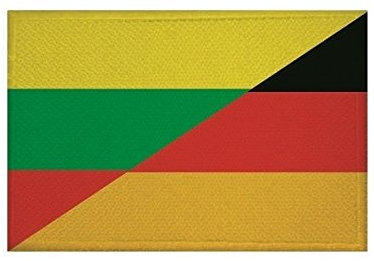 U24 Aufnäher Litauen-Deutschland Fahne Flagge Aufbügler Patch 9 x 6 cm