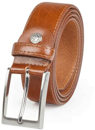 LINDENMANN Ledergürtel Herren/Gürtel Herren, Rindleder-Gürtel XL bombiert, cognac, Größe/Size:90;Farbe/Color:braun